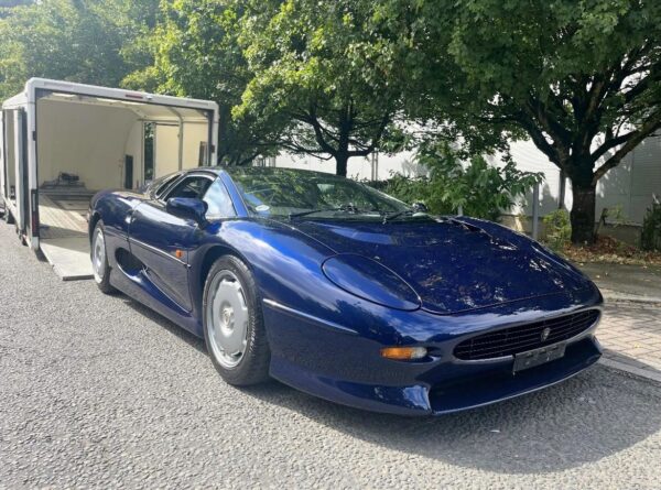 Prestige vehicle being loaded onto a Larksport trailer